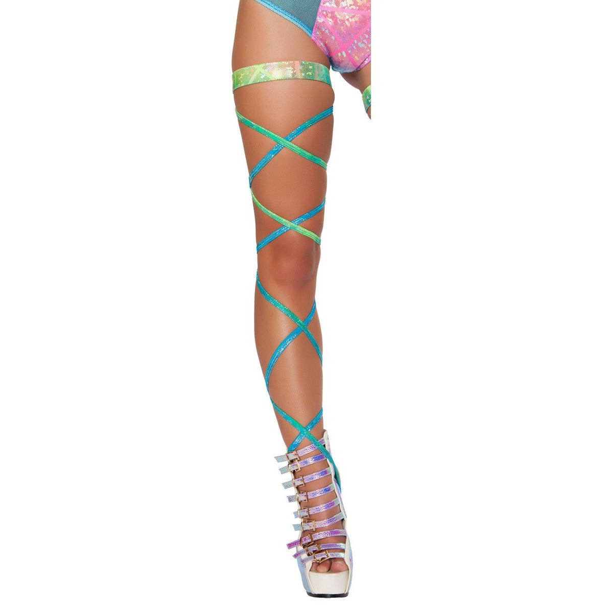 100” Shimmer Leg Strap with Attached Garter