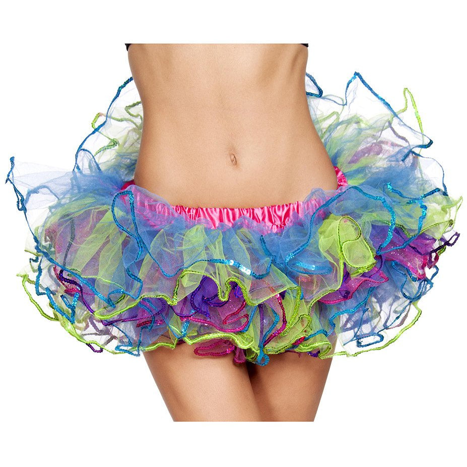Rainbow with Sequin Trimmed Petticoat - Charmed Costumes