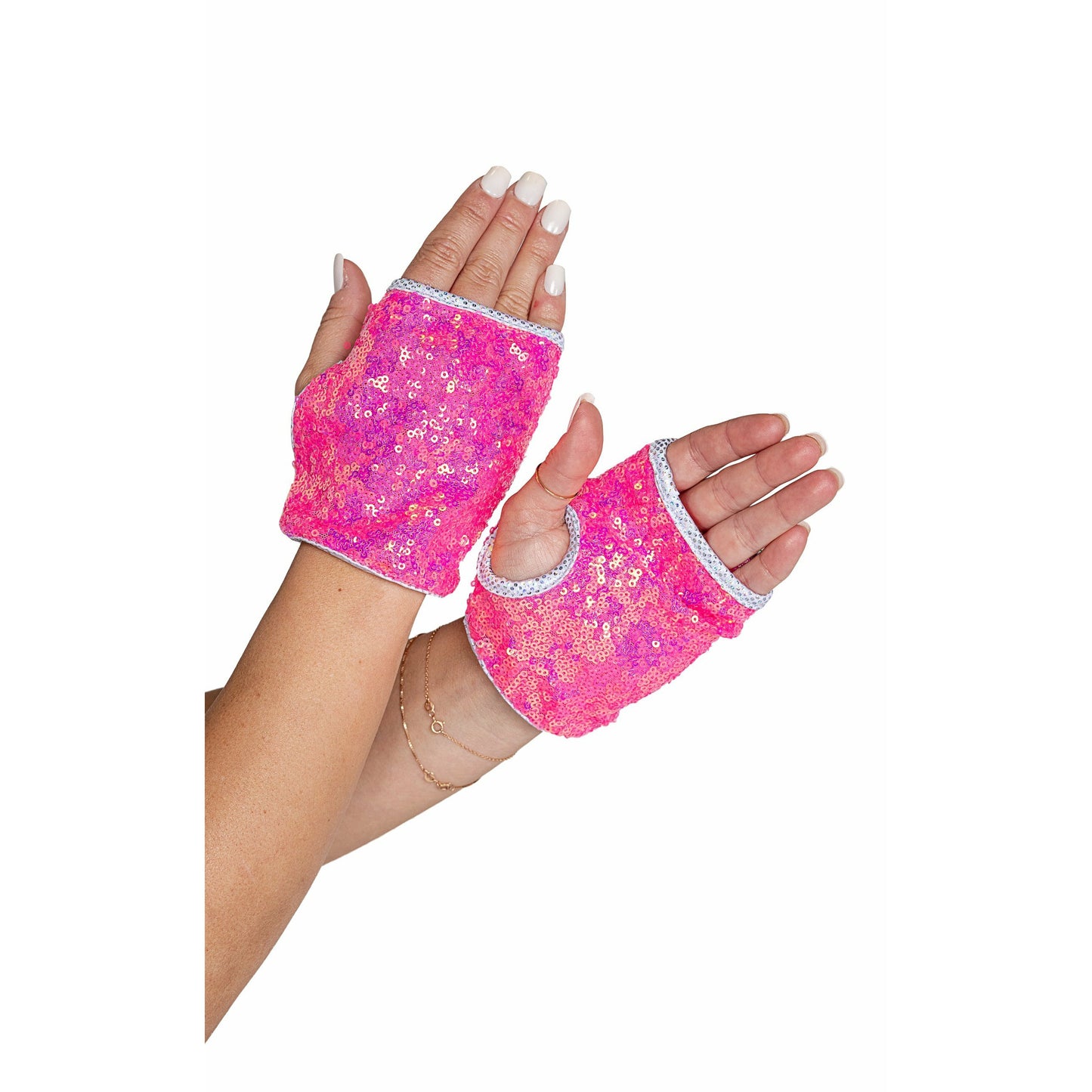 Open Finger Sequin Gloves