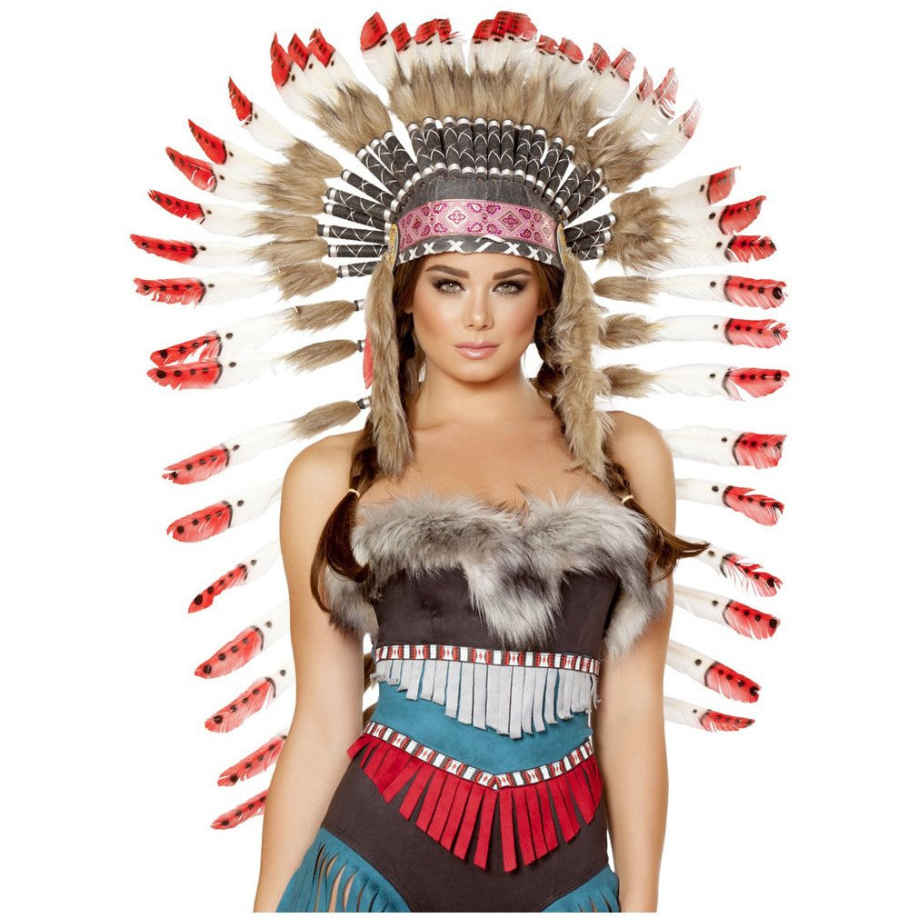 Indian Headdress with Red Tips