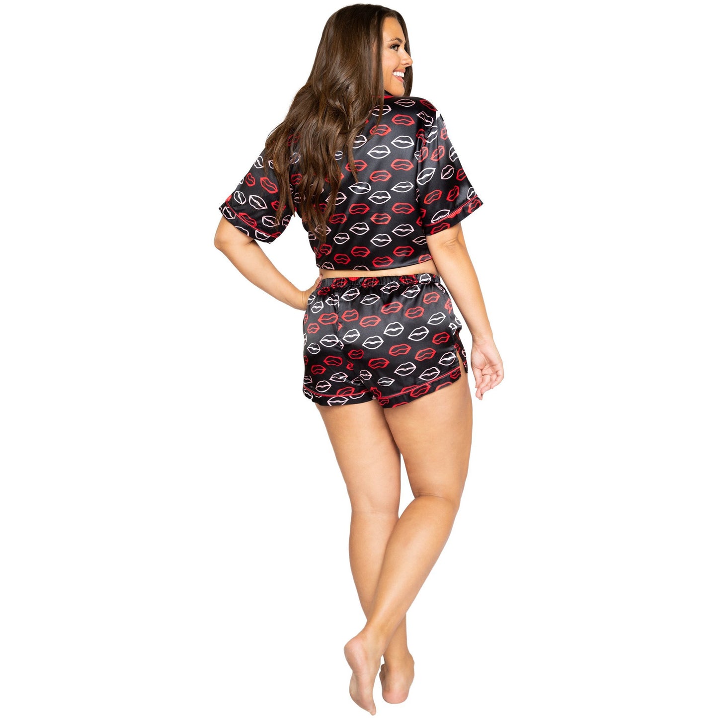 Lips Satin Pajama Set