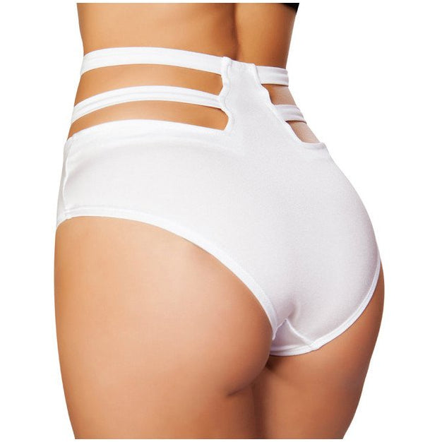 Solid High-Waisted Strapped Shorts