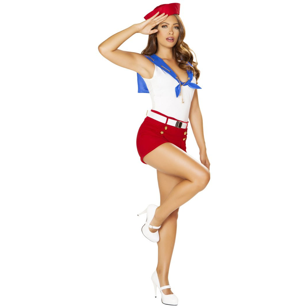  4pc Ahoy Navy Sailor Sexy Red White Blue