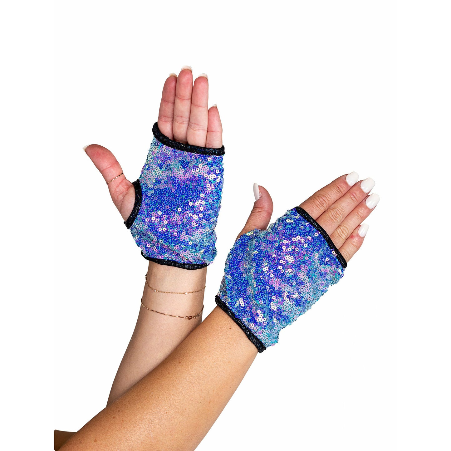 Open Finger Sequin Gloves