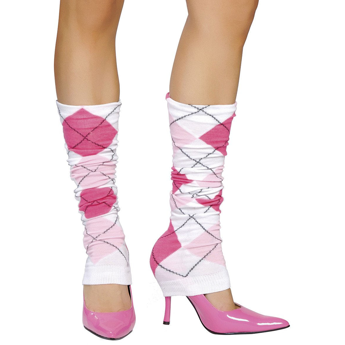 Pink Argyle Leg Warmer - Charmed Costumes