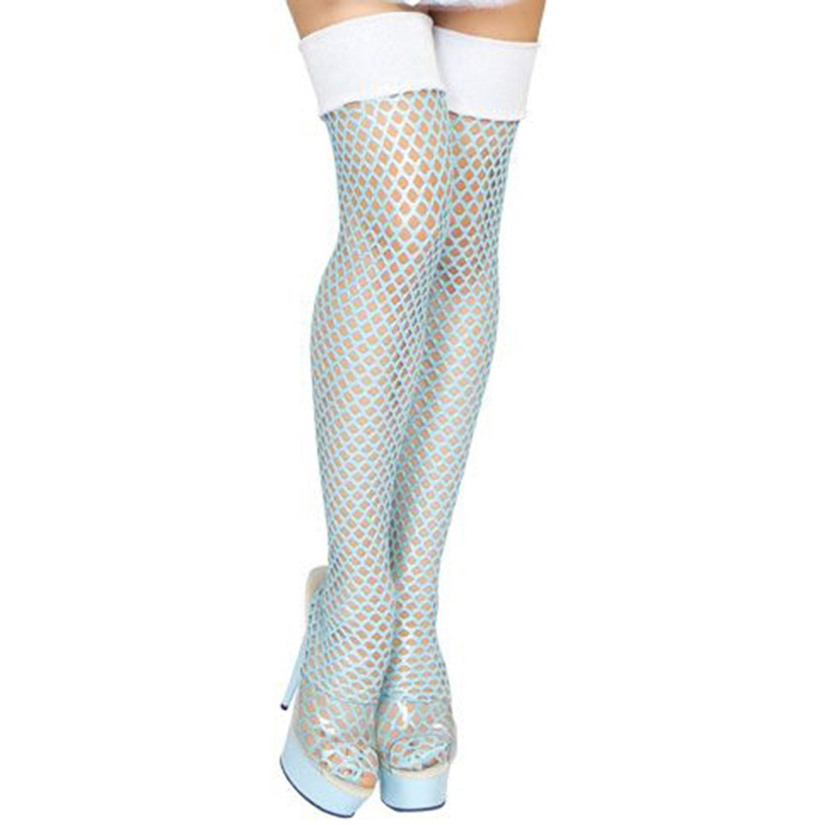 Blue Ice Queen Fishnet Stockings - Charmed Costumes