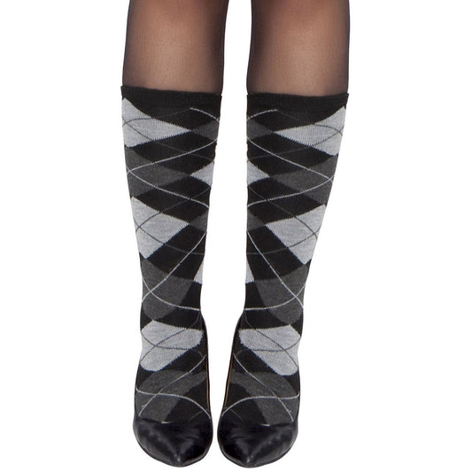 Grey Argyle Stockings - Charmed Costumes